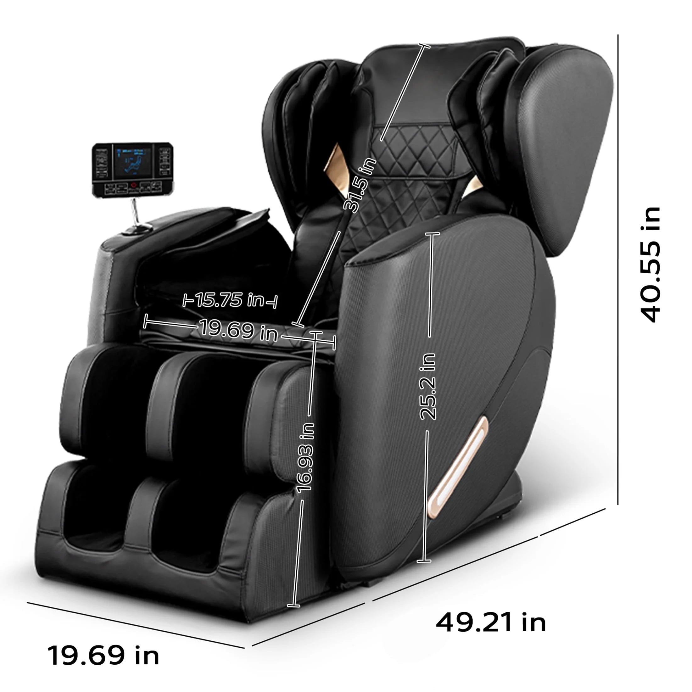 Massage Chair, Full Body Zero Gravity Massage Chair Electric Recliner Chair with Airbag Massage, Heat, Retractable Footstool, Bluetooth Audio Connection and Portable Stand, Black