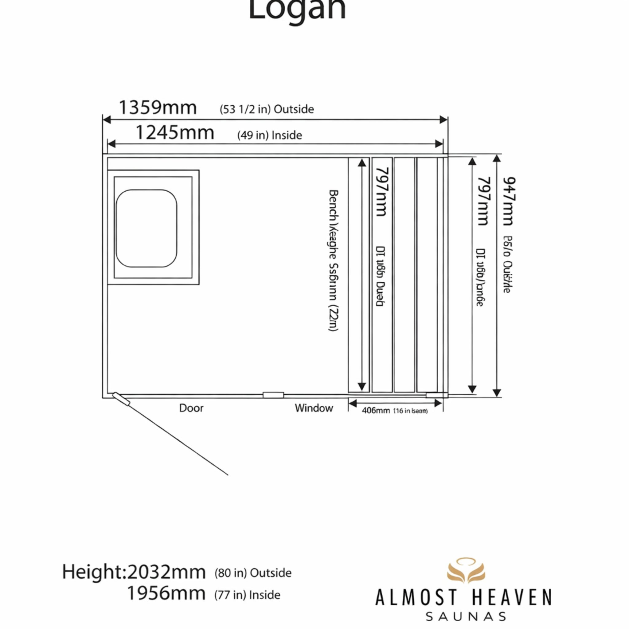 Almost Heaven Logan 1-Person Indoor Cedar Sauna